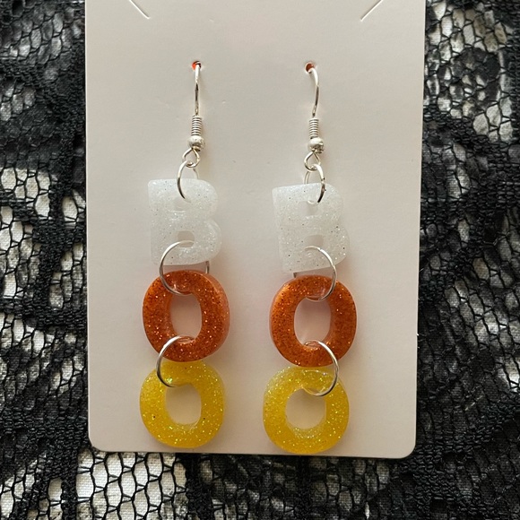 candy corn BOO earrings - Picture 2 of 2
